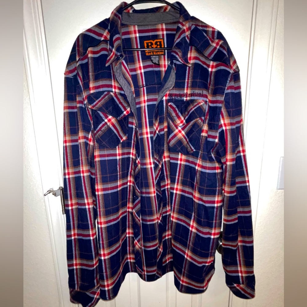Rock Revival men’s flannel button up size xxxl